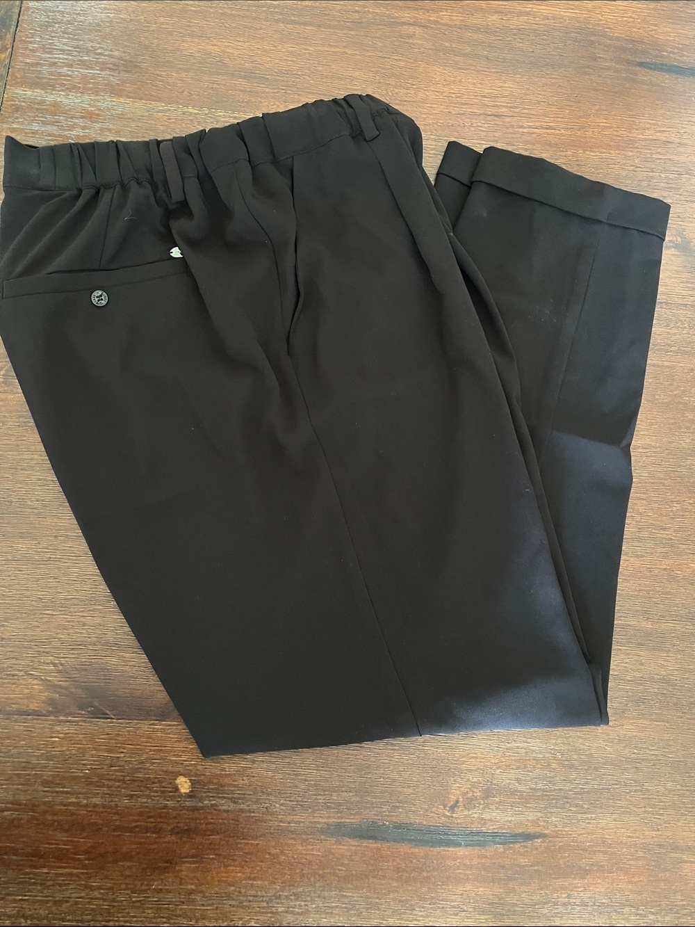 Guess Men's Black Dress Pants with Elastic Waist